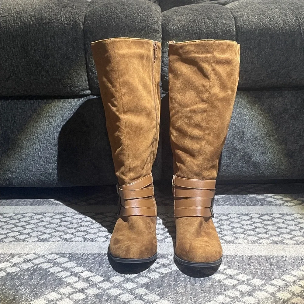 Comfortview Brown Over the Knee Boots - Picture 1 of 4